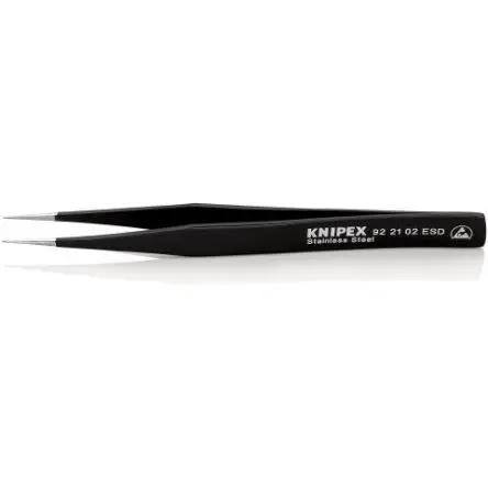 Produktfoto 1 von Knipex Edelstahl Pinzette, 128mm, Spitze Gerade Antimagnetisch 1-teilig ESD-Sicherheit