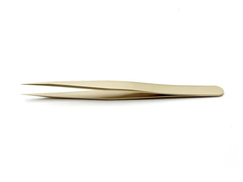 Produktfoto 1 von ideal-tek AM.BR.LA.0 Messing Pinzette, 125 mm, Spitze Fein, Gerade