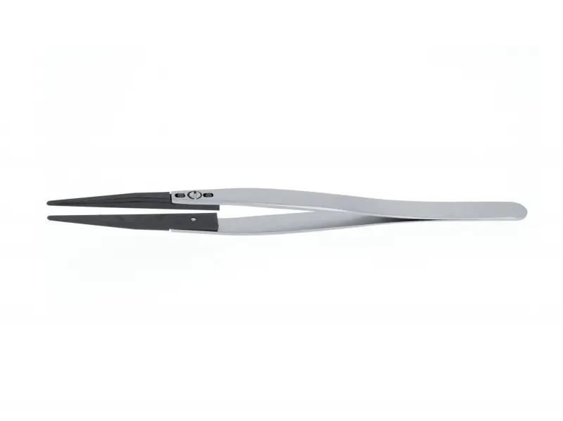 Produktfoto 1 von ideal-tek 2AZJK.SA.0 Edelstahl Pinzette, 130 mm, Spitze Flach, Gerade Antimagnetisch