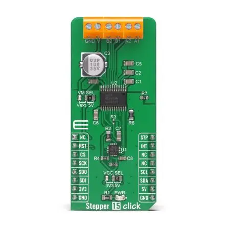 Produktfoto 1 von MikroElektronika DRV8889A Entwicklungswerkzeug für Motoren und Robotik, Stepper 15 Click Schrittmotortreiber, für