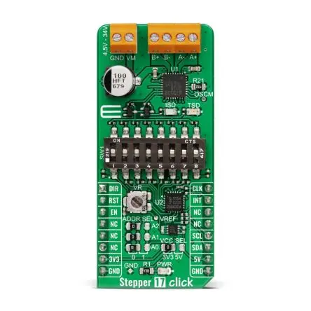 Produktfoto 1 von MikroElektronika TB67S539FTG Entwicklungswerkzeug für Motoren und Robotik, Stepper 17 Click Schrittmotortreiber, für