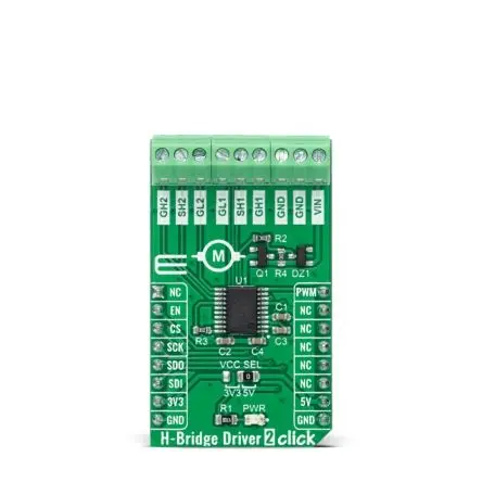 Produktfoto 1 von MikroElektronika H-bridge Gate Driver Gate-Treiber-Modul, H-BRIDGE Driver 2 Click Treiber für Gleichstrommotoren, für