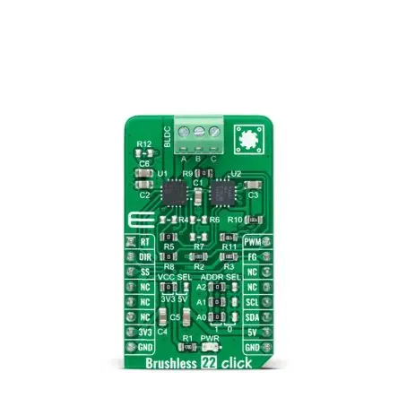 Produktfoto 1 von MikroElektronika MTD6508 Entwicklungswerkzeug für Motoren und Robotik, Brushless 22 Click 3-Phasen-Motorantrieb, für