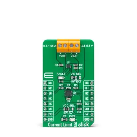 Produktfoto 1 von MikroElektronika MIC2099, MCP4561 Entwicklungsbausatz Spannungsregler, Current Limit 5 Click Energieverwaltung, für