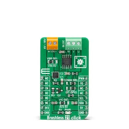 Produktfoto 1 von MikroElektronika AMT49400 Entwicklungswerkzeug für Motoren und Robotik, Brushless 21 Click 3-Phasen-Motorantrieb, für