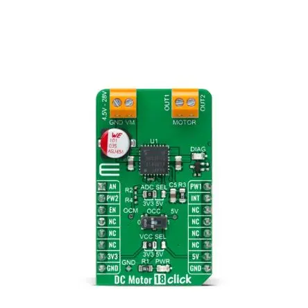 Produktfoto 1 von MikroElektronika TB9051FTG Entwicklungswerkzeug für Motoren und Robotik, DC Motor 18 Click Treiber für