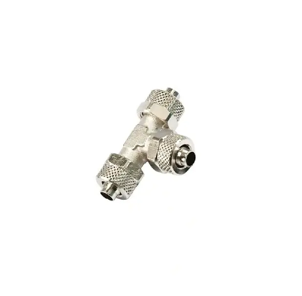 Legris Edelstahl-Rohrverschraubung T-Stück mit gleichen Verschraubungen T-Abzweig x Stecker Quetschanschluss 45 mm