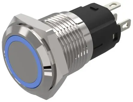 Produktfoto 1 von EAO 82 Druckschalter Blau Beleuchtet Rastend Panel Ø 16 mm, 1-poliger Umschalter / 3A 24 V dc 24 V ac, IP65, IP67