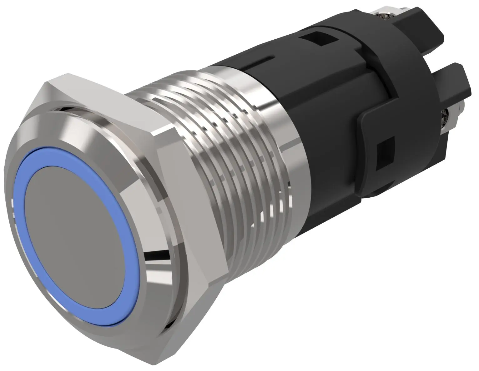 EAO 82 Beleuchtete Drucktaste Blau Beleuchtet Tastend Panel Ø 16 mm, 1-poliger Umschalter / 3 A 12 V dc 12 V ac, IP40,