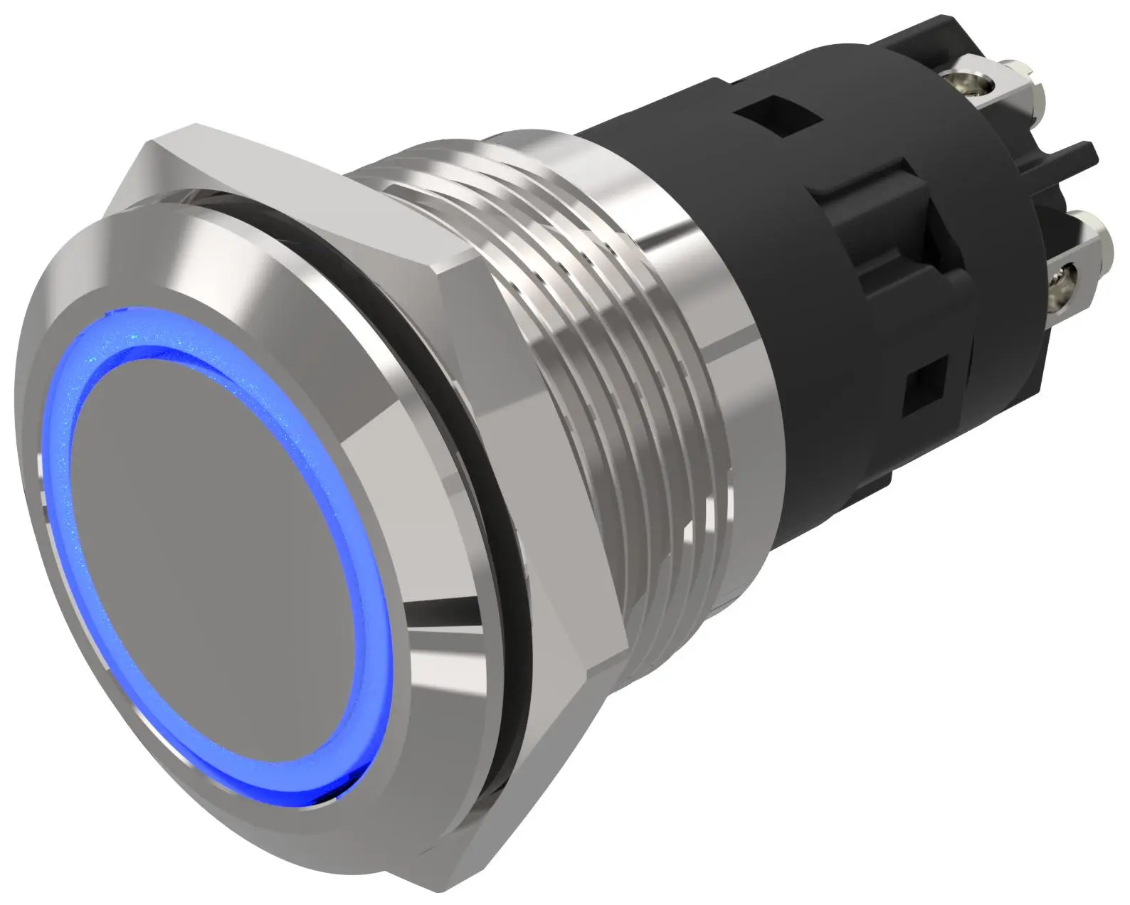 Produktfoto 1 von EAO 82 Beleuchtete Drucktaste Blau Beleuchtet Tastend Panel Ø 19 mm, 1-poliger Umschalter / 3 A 240 V dc 240 V ac, IP40,