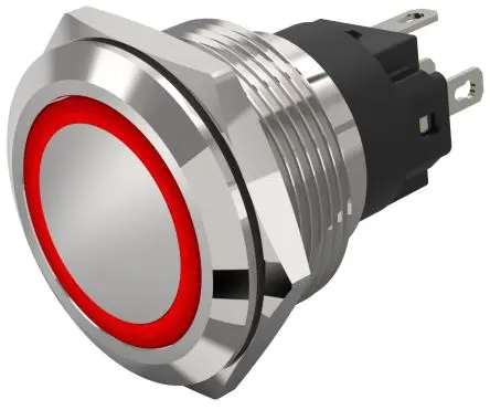 EAO 82 Beleuchtete Drucktaste Rot Beleuchtet Rastend Panel Ø 22 mm, 1-poliger Umschalter / 3A 240 V dc 240 V ac, IP65,
