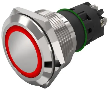 Produktfoto 1 von EAO 82 Beleuchtete Drucktaste Rot Beleuchtet Rastend Panel Ø 16 mm, 1-poliger Umschalter / 3A 240 V dc 240 V ac, IP65,