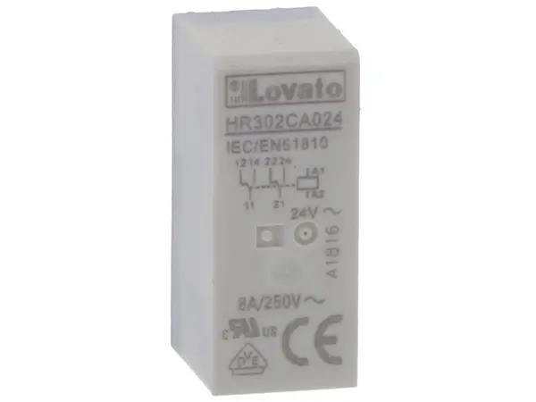 Produktfoto 1 von Lovato Monostabiles Relais 110V ac Spule 1-poliger Wechsler für DIN-Schienen 16A