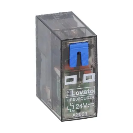 Lovato HR502C Relais ohne Verriegelung 24V dc Spule 2-poliger Umschalter Leiterplattenmontage 8A 0.4 W