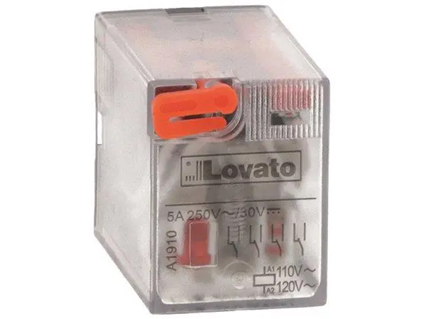 Lovato Monostabiles Relais 12V dc Spule 2-poliger Wechsler Steckrelais 7A