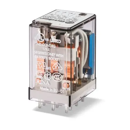 Finder 55 Relais 24V ac Spule Dreipoliger Umschalter Leiterplattenmontage 10A 350 Ω 0.5 W