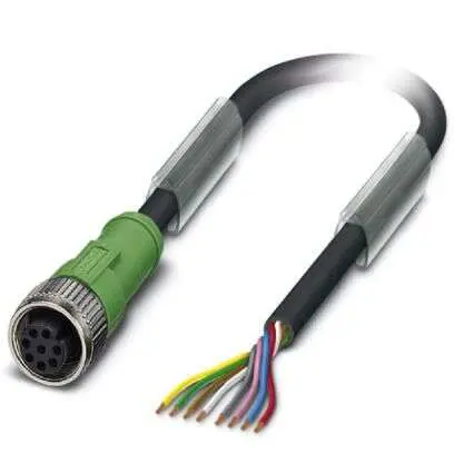 Produktfoto 1 von Phoenix Contact 0-PVC/M12FS, SAC-8P-10, 8-polig Sensor-Betätigungselementkabel, M12, Gerade Buchse / Nicht