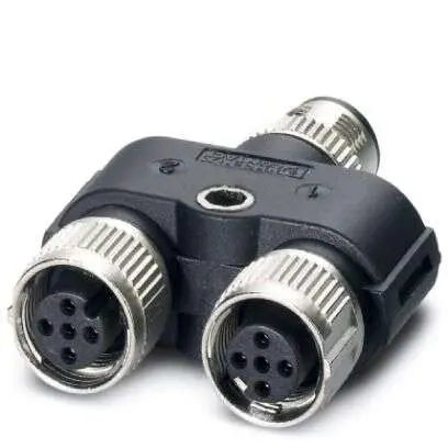 Produktfoto 1 von Phoenix Contact, Gerade CUC-BH-M12D1PBK-S/R4BE Rundsteckverbinder Adapter, IP67, IP65