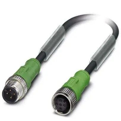 Produktfoto 1 von Phoenix Contact 0-PUR/M12FS, SAC-4P-M12MS/1, 4-polig Sensor-Betätigungselementkabel, M12, Rechtwinklig Buchse 3 / M12