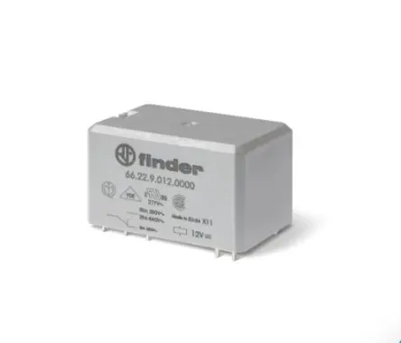 Produktfoto 1 von Finder 66 Leistungsrelais 120V dc Spule 2 Schließer DIN-Hutschiene 30A 85 Ω 1.7 W