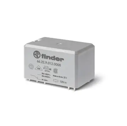 Produktfoto 1 von Finder 66 Leistungsrelais 120V dc Spule 2 Schließer DIN-Hutschiene 30A 85 Ω 1.7 W