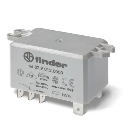 Finder 66 Relais 12V dc Spule 2 Schließer Flanschmontage 30A 85 Ω 1.7 W