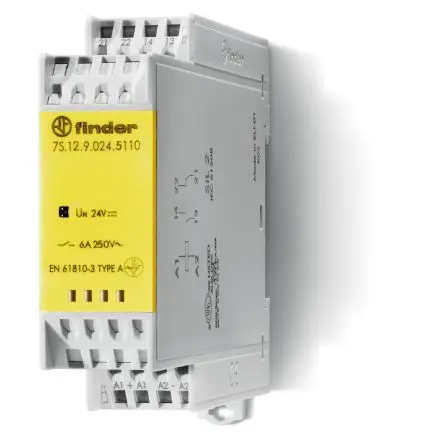 Produktfoto 1 von Finder 7S Relais ohne Verriegelung 120V ac Spule 1-poliger Umschalter DIN-Hutschiene 6A 2.3 VA