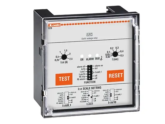 Produktfoto 1 von Lovato R2D Erdschlussrelais 50 to 60 Hz, 0.025 to 25 A 2 Ausgang Taste Ja