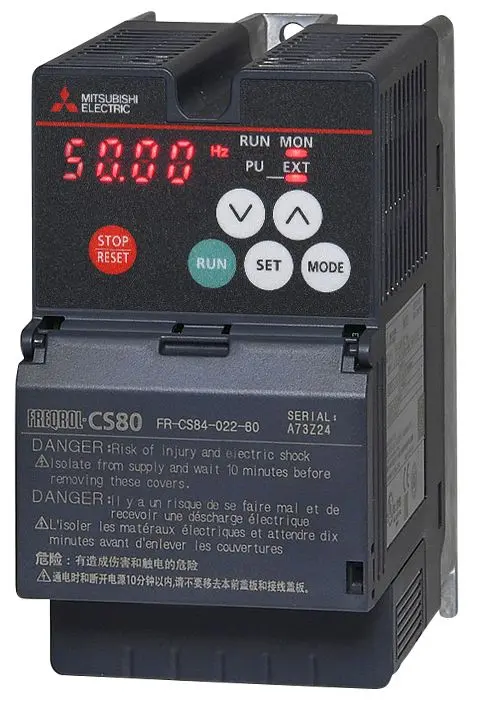 Produktfoto 1 von Mitsubishi Electric FR-CS80 3-Phasen Frequenzumrichter 0.75 kW 480 V ac 4.2 A 120Hz