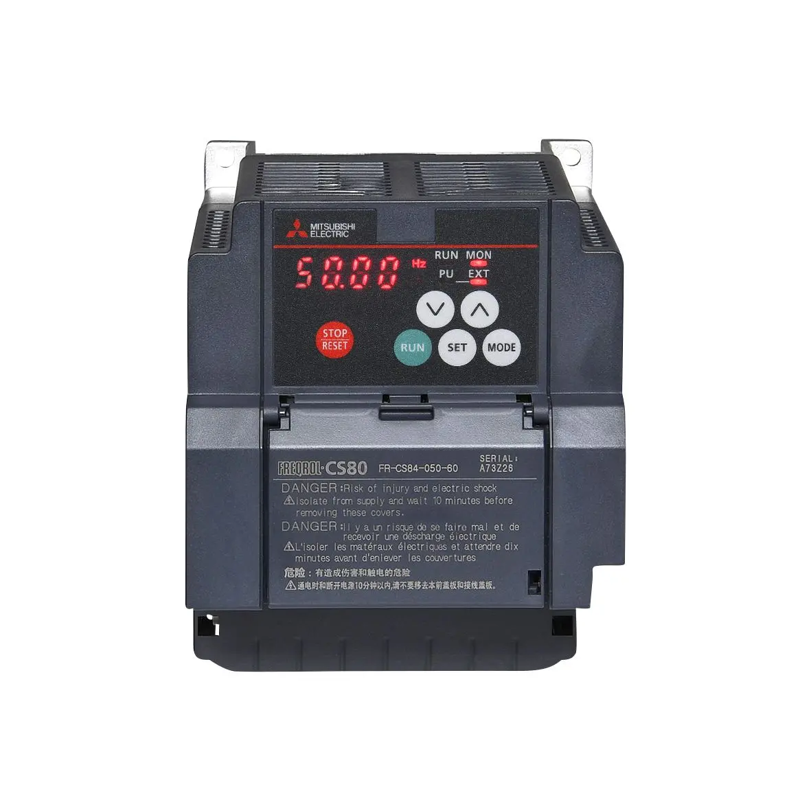 Produktfoto 1 von Mitsubishi Electric FR-CS80 3-Phasen Frequenzumrichter 2.2 kW 480 V ac 4.2 A 120Hz