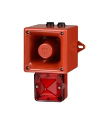 Produktfoto 1 von e2s AL105NX Xenon, Stroboskop, Filament/Warnsummer-Licht Beacon-Sounder-Kombination 230V Gelb IP66 Wand / 113 dB 113 dB
