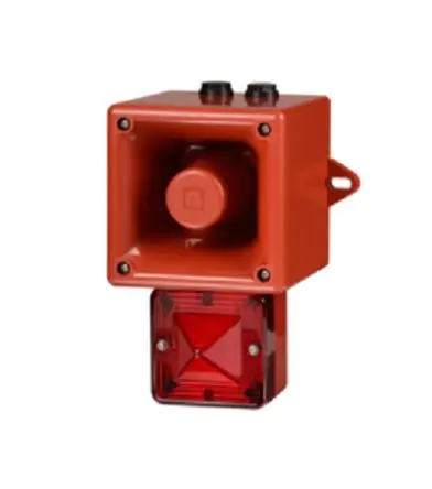 Produktfoto 1 von e2s AL105NX Xenon, Filament/Warnsummer, Stroboskop-Licht Beacon-Sounder-Kombination 24V Rot IP66 Wand / 113 dB 113 dB @