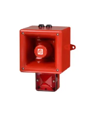 Produktfoto 1 von e2s AL112NX Xenon, Stroboskop, Filament/Warnsummer-Licht Beacon-Sounder-Kombination 115V Rot IP66 Wand / 120 dB 120 dB @