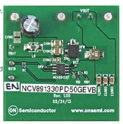 Produktfoto 1 von onsemi NCV891330 Evaluierungsplatine, Abwärtsregler Abwärtsregler, für Audio