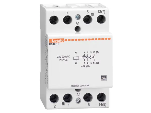 Produktfoto 1 von Lovato CN40 Schütz 230 V-Spule, 4-polig, 440V / 40 A 230 V 11 kW 3 Schließer, 1 Öffner 4-Hilfskontakte