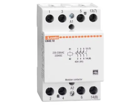 Produktfoto 1 von Lovato CN40 Schütz 230V-Spule, 4-polig, 440V / 40 A 230V 11 kW 3 Schließer, 1 Öffner AC-Schaltung 4-Hilfskontakte