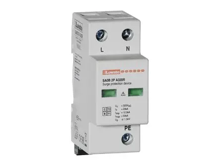 Produktfoto 1 von Lovato, Überspannungsschutz, 1-phasig, 1.5 kV 50 kA DIN-Hutschiene Monoblock SA0B