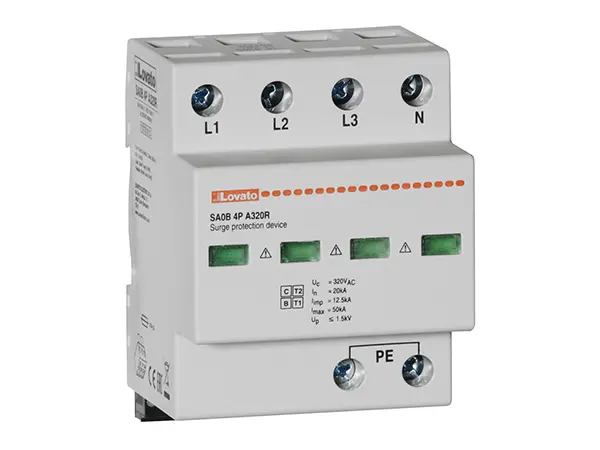 Produktfoto 1 von Lovato, Überspannungsschutz, 1-phasig, 1.5 kV 50 kA DIN-Hutschiene Monoblock SA0B