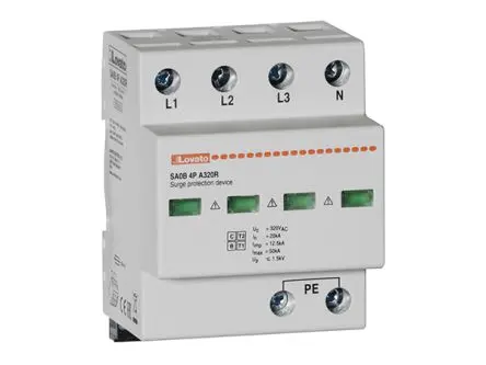 Produktfoto 1 von Lovato, Überspannungsschutz, 1-phasig, 1.5 kV 50 kA DIN-Hutschiene Monoblock SA0B