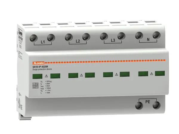 Produktfoto 1 von Lovato, Überspannungsschutz, 1-phasig, 1.4 kV 100 kA DIN-Hutschiene Monoblock SA1B