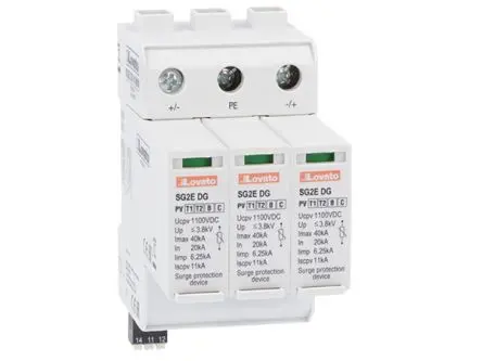 Produktfoto 1 von Lovato, Überspannungsschutz, 1-phasig, 3.8 kV 40 kA DIN-Hutschiene SG2E