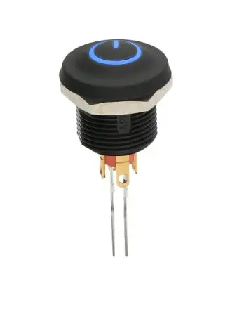 Produktfoto 1 von APEM IX Beleuchtete Drucktaste Blau Beleuchtet Tastend Panel Ø 2 x 8 mm, 1 Schließer/1 Öffner / 100mA 28 V dc, IP67,