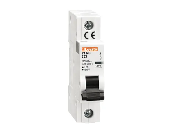 Produktfoto 1 von Lovato P1MB Miniaturüberlastschalter Typ C, Pol 1-polig 13 A 230 V ac, Abschaltvermögen 10 kA P1 60 V dc