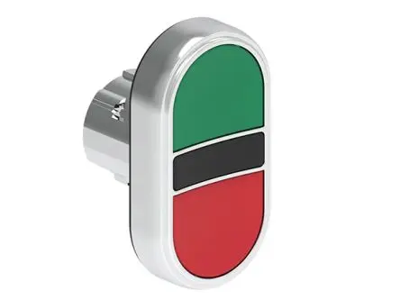 Produktfoto 1 von Lovato Platinum Druckschalter Ø 22 mm, Rot, Grün Federrückstellung CSA, BS, UL, IEC, DE Glatt, IP66