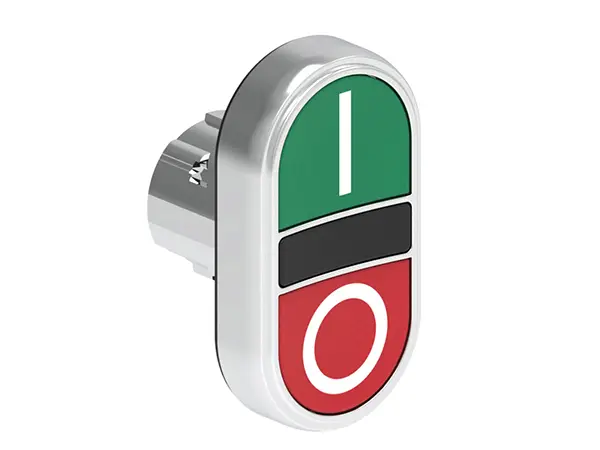 Produktfoto 1 von Lovato Platinum Druckschalter Ø 29.5 mm, Grün, Rot Tastend 2 bündige Drucktasten BS, CSA, DE, IEC, UL Tropfen, IP66