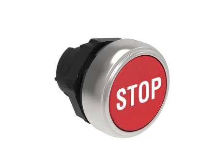 Produktfoto 1 von Lovato Platinum Drucktastenkopf Ø 22 mm, Rot Federrückstellung Glatt Polyamid, IP66