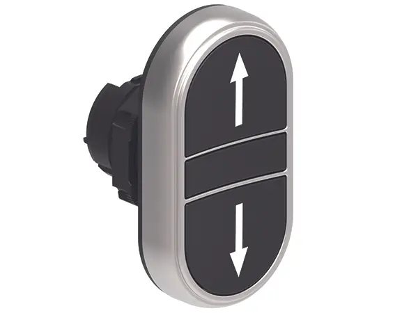 Produktfoto 1 von Lovato LPCB71 Drucktastenkopf Ø 22 mm, Schwarz Federrückstellung Glatt Polyamid, IP66