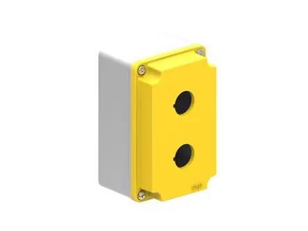Produktfoto 1 von Lovato LPZM Leere Steuerstation, 2 x Ø 22.5 mm, Gelb, Kunststoff, IP40, IP66