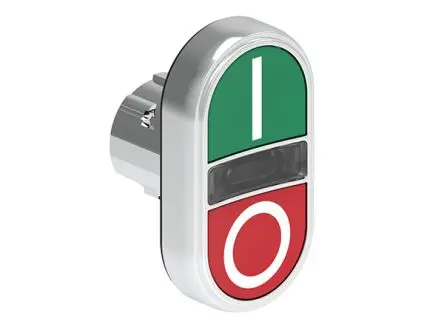 Produktfoto 1 von Lovato Platinum Druckschalter Ø 22 mm, Rot, Grün Federrückstellung Glatt DE, IEC, BS, UL, CSA Tropfen, IP66