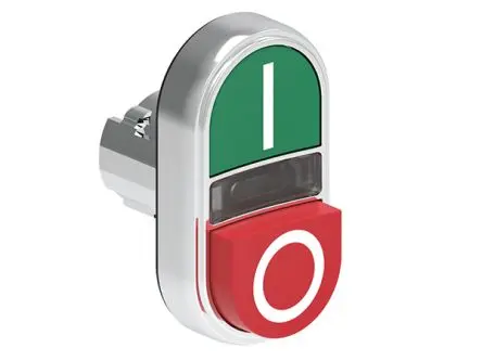 Produktfoto 1 von Lovato Platinum Drucktastenkopf Ø 22 mm, Rot, Grün Federrückstellung Glatt, IP66